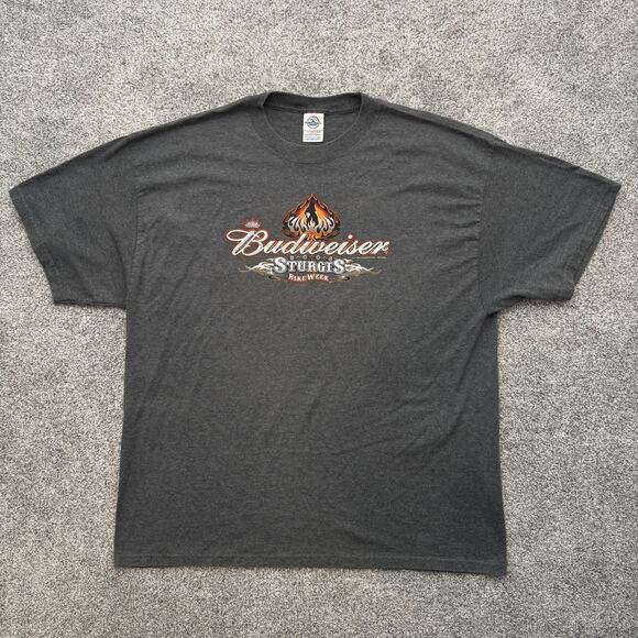 T-shirt Harley-Davidson Homme Taille M Gris - Motif Sturgis North Dakota - Coton/polyester - Occasion Très Bon état